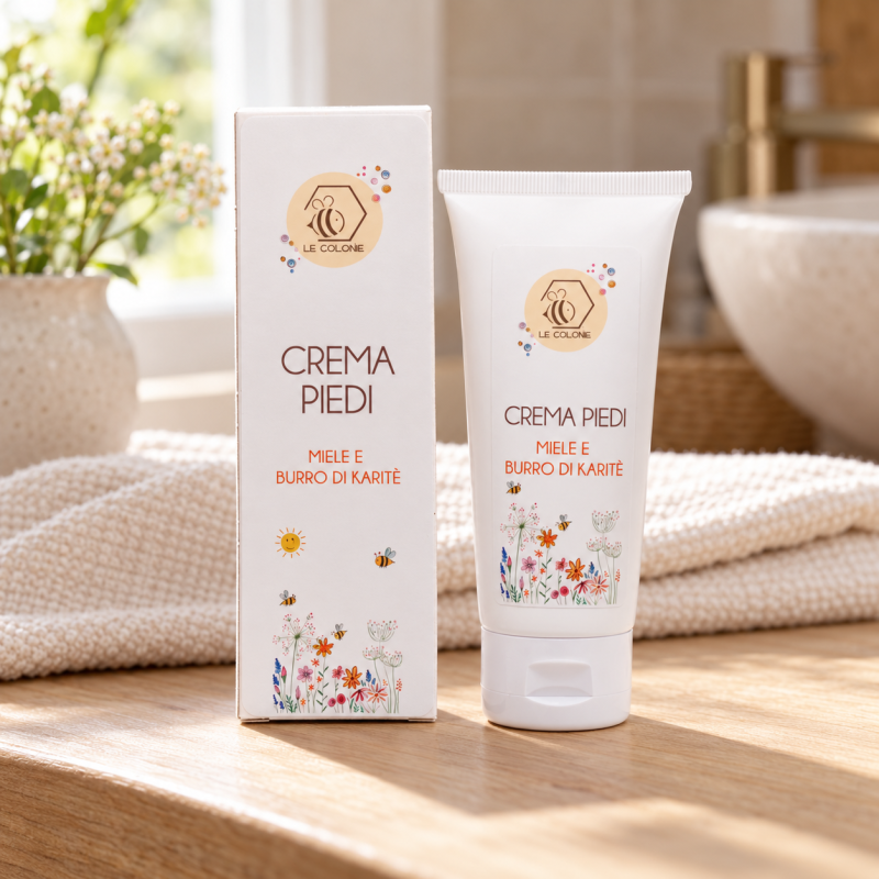 Crema piedi al miele in bagno
